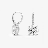 CZ Four-Prong Solitaire Hoops