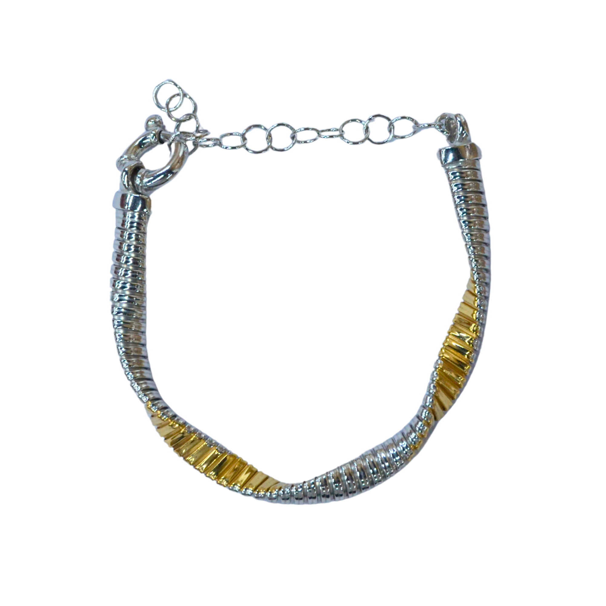 925 Italian Silver Bracelet Twisted wrapped wave treasure heart tube bracelet,15+5 cm
