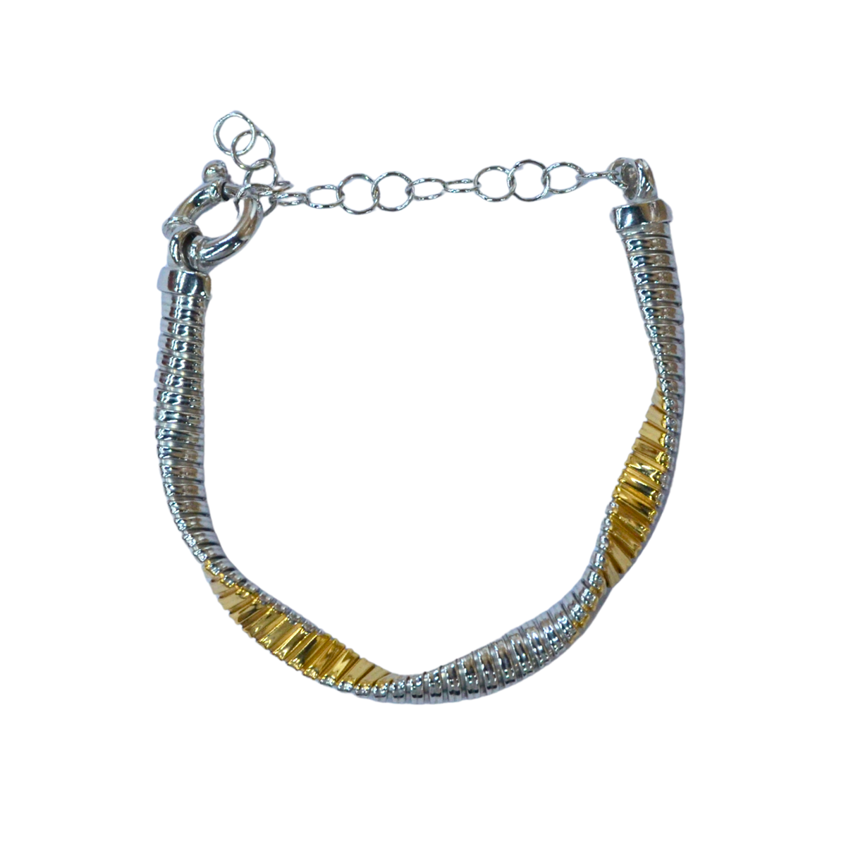 925 Italian Silver Bracelet Twisted wrapped wave treasure heart tube bracelet,15+5 cm