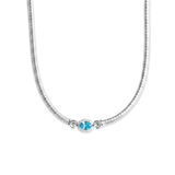 925 Silver Plated 18K Gold Italian Celestia Blue Stone Necklace