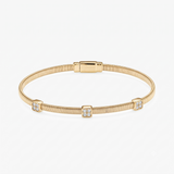 CZ Triple Station Bangle Bracelet
