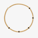 Cuban Link With Black Stone Necklace