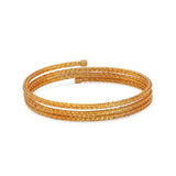 925 Silver-Plated 18K Gold Triple-Woven Open Bracelet