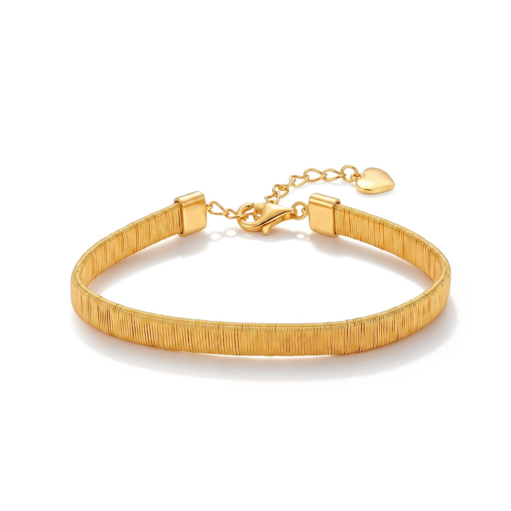 925 Silver Electroplated 18K Gold Italian Wound Silk Bracelet