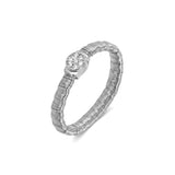 925 Silver Electroplated 18K Gold Italian Wound Round-Head Zircon Ring