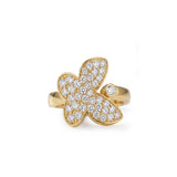 925 Silver Plated 18K Gold Full Set Zircon Butterfly Ring