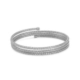 925 Silver-Plated 18K Gold Triple-Woven Open Bracelet