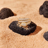 925 Silver Electroplated 18K Gold Snake Winding Secret-Inlaid Zircon Ring