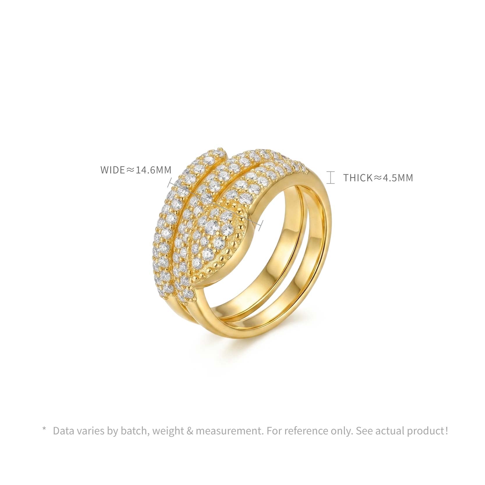 925 Silver Electroplated 18K Gold Snake Winding Secret-Inlaid Zircon Ring