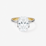 CZ Oval Pave Two-Tone Band Ring
