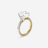CZ Oval Pave Two-Tone Band Ring