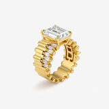 CZ Asscher Bold Eternity Line Band Ring
