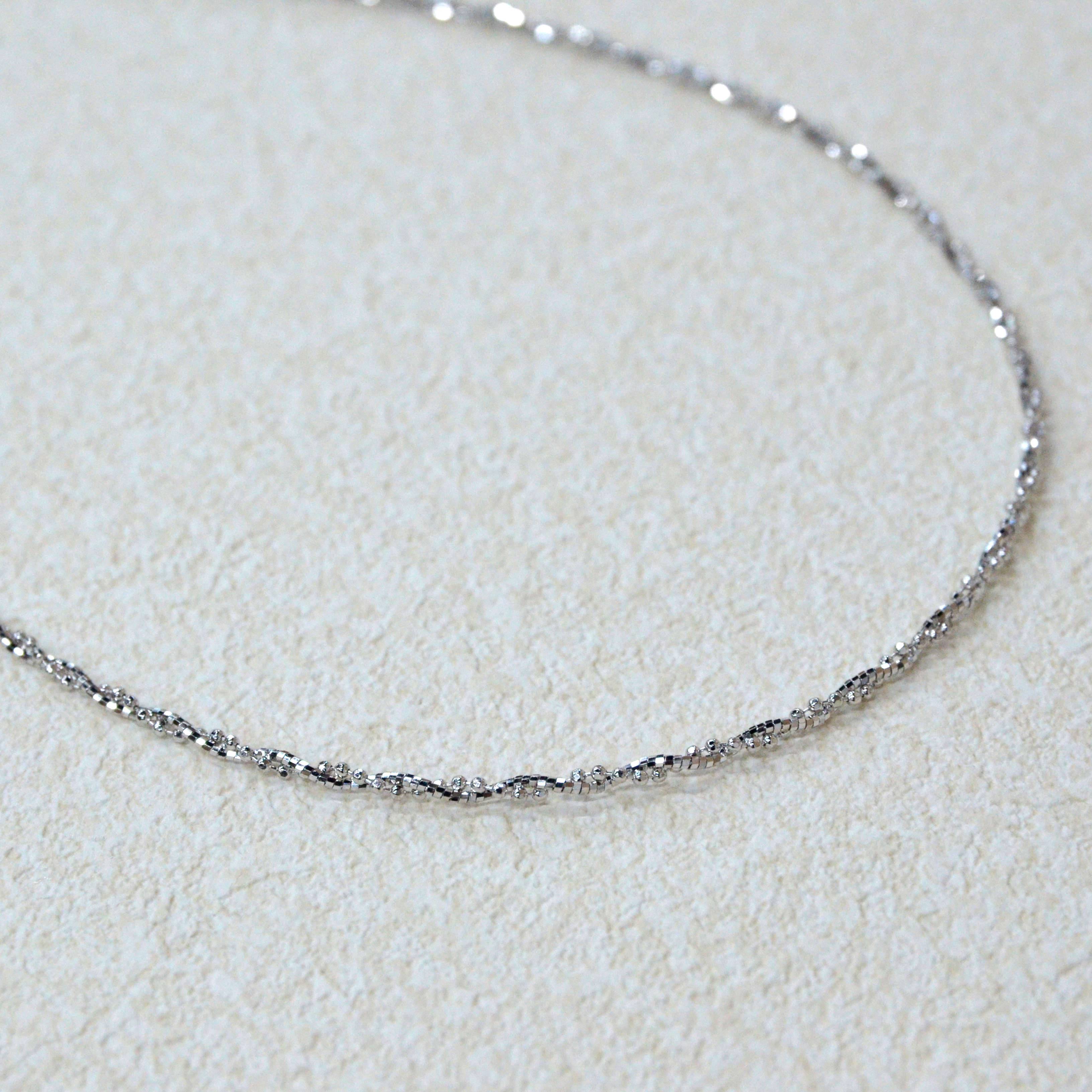 925 Italian Silver Necklace 1.2 Laser-Edited Flash Bead B20 45CM