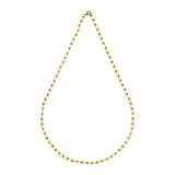 925 Italian Silver Necklace Double-circle necklace with floral oval interlinks 60cm