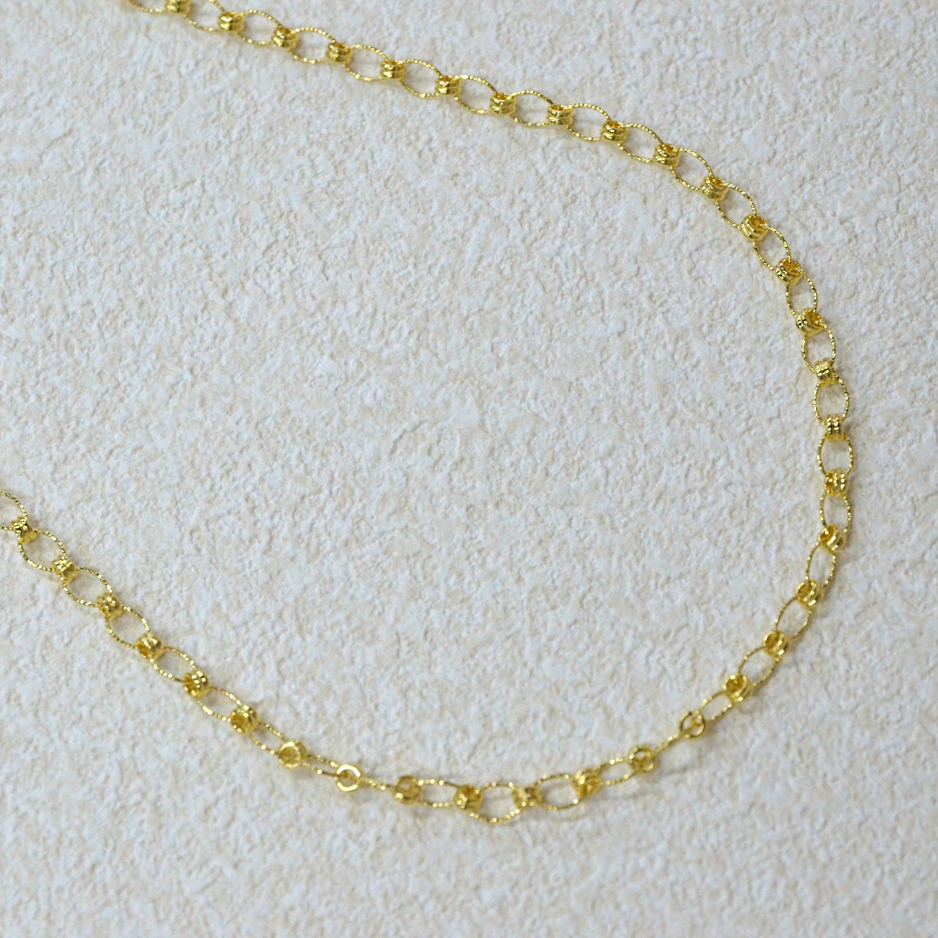 925 Italian Silver Necklace Double-circle necklace with floral oval interlinks 60cm
