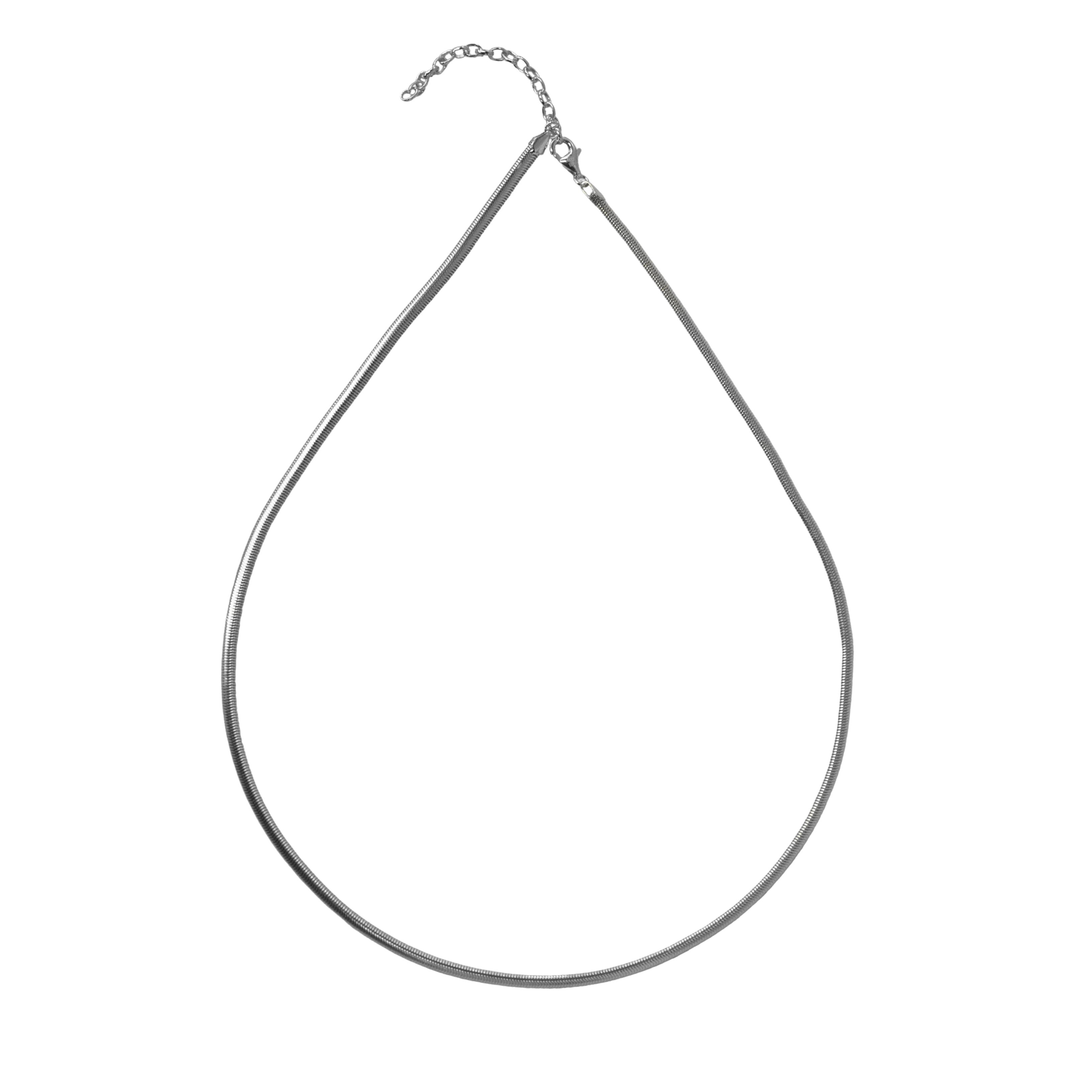 925 Italian Silver Necklace 3.0 non-vehicle flat snake necklace 42+5CM