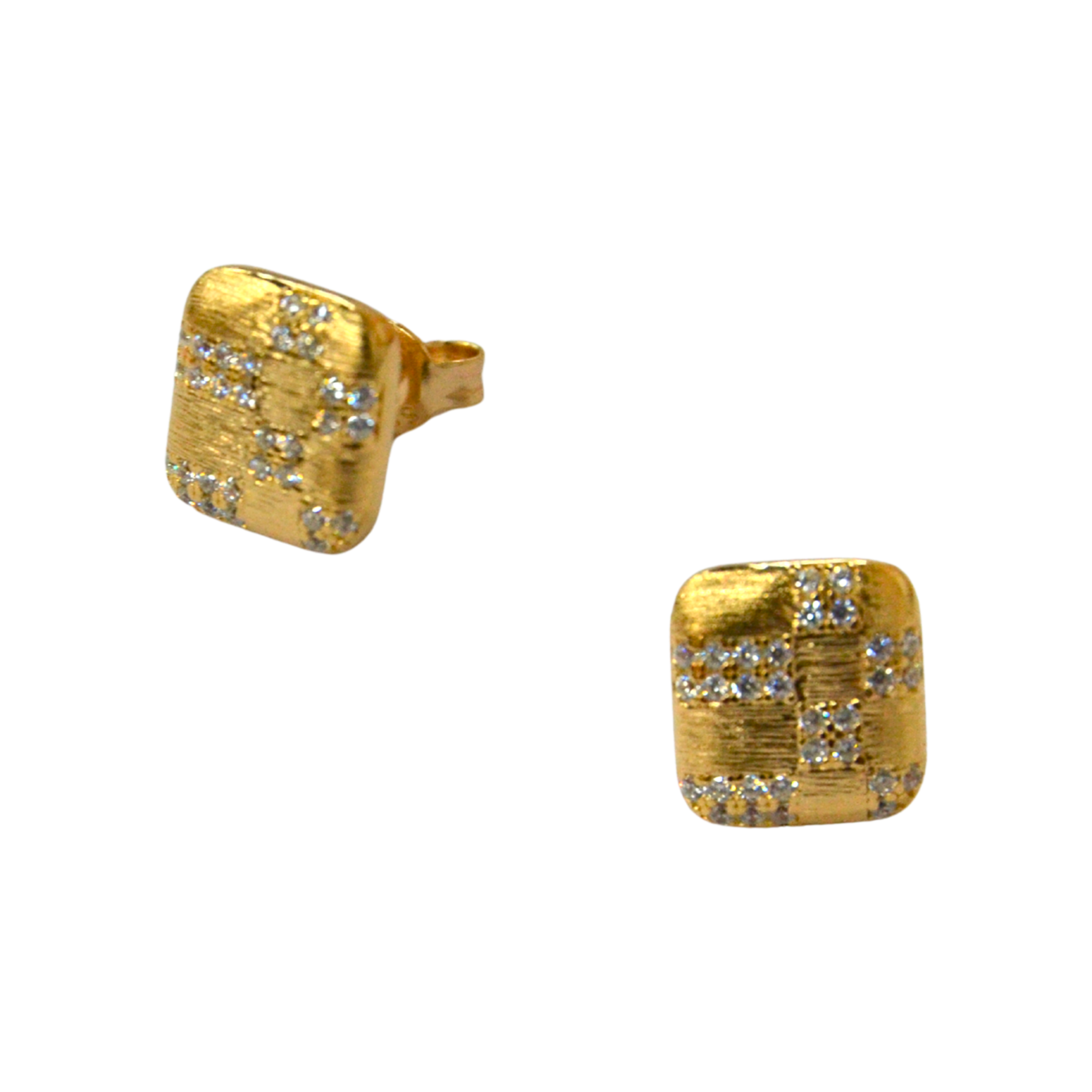 925 Italian Silver Earring Ruffled vintage square earrings