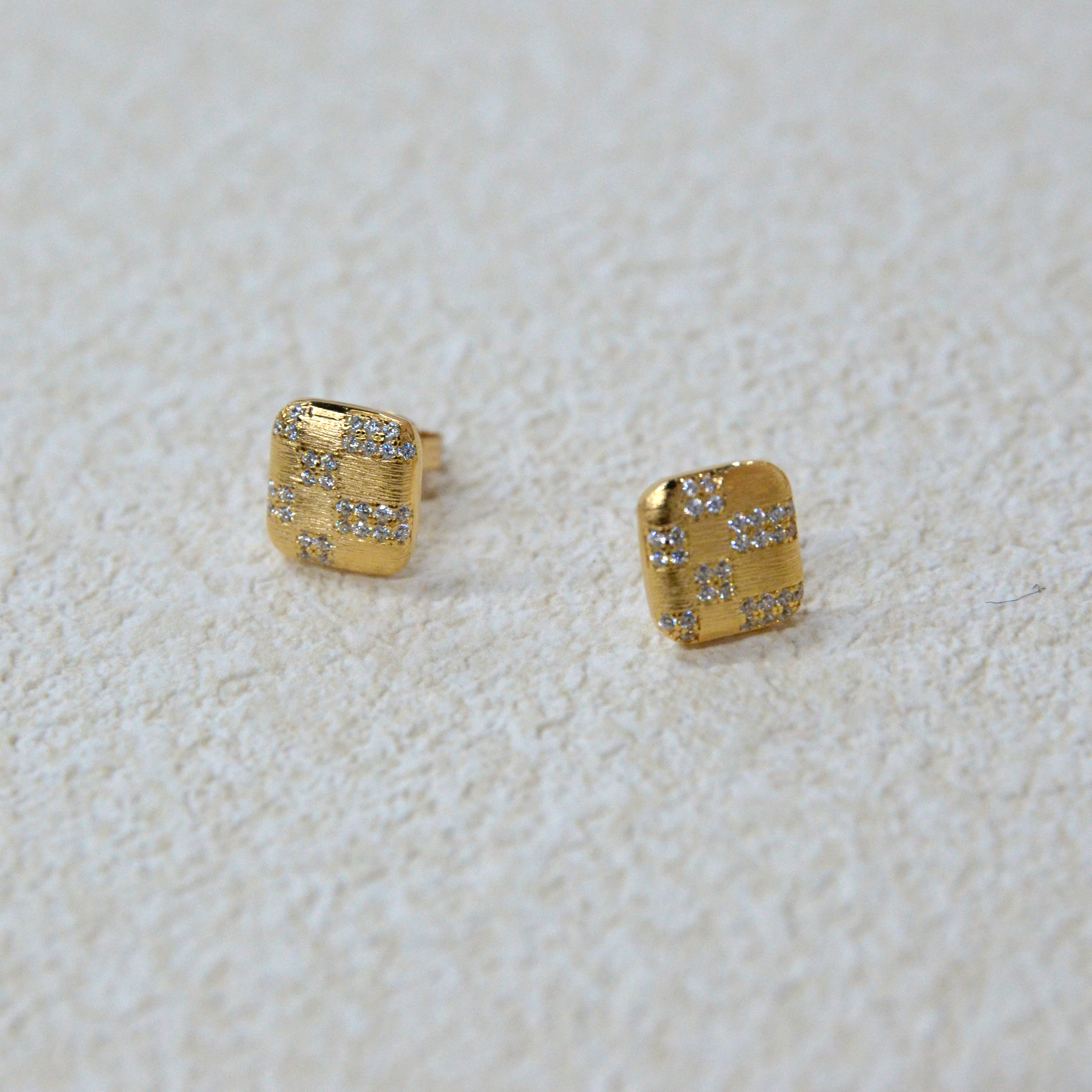 925 Italian Silver Earring Ruffled vintage square earrings