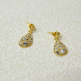 925 Italian Silver Earring Flower and Water Drop Earrings