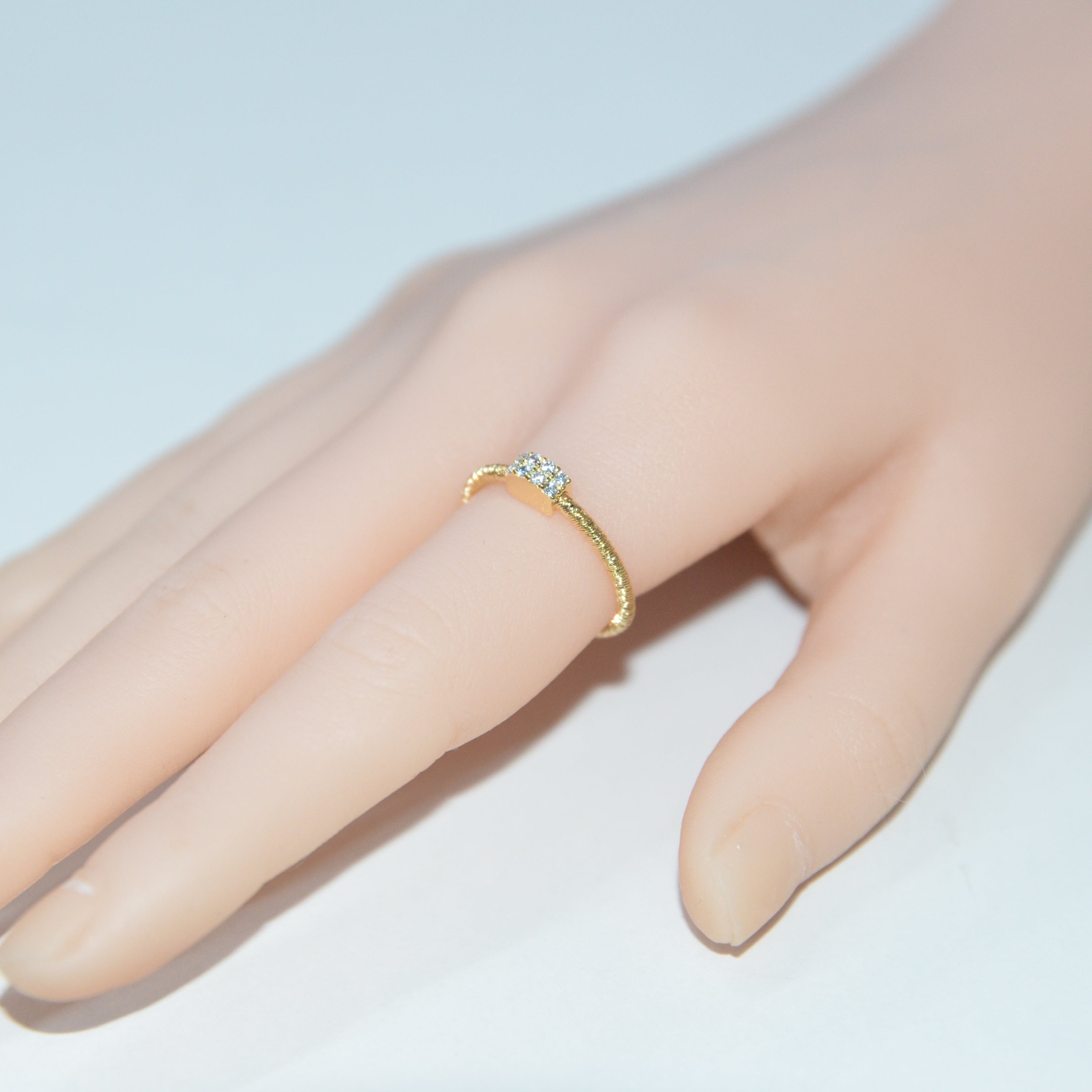 925 italian silver ring Circle gold string wire wrapped ring