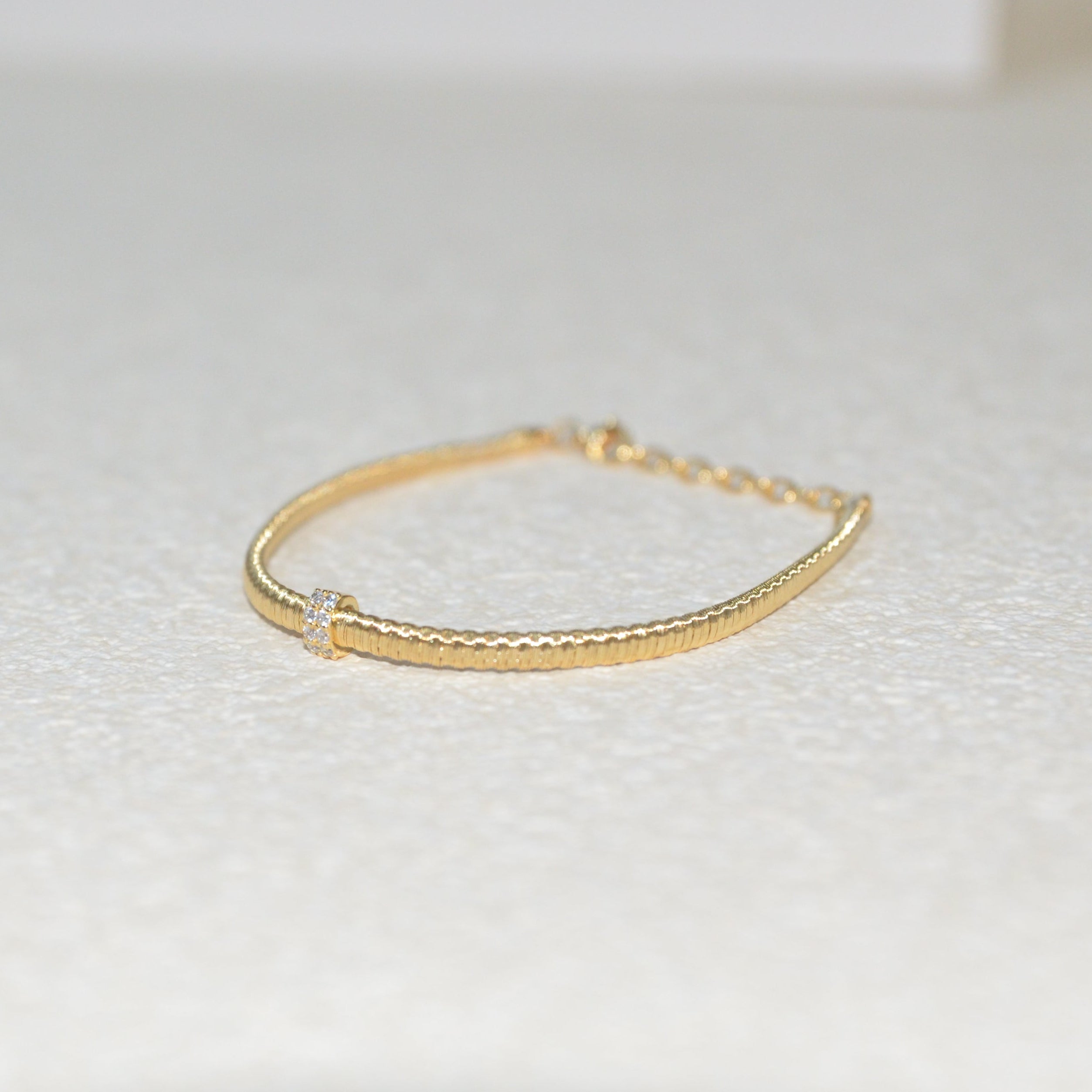 925 Italian Silver Bracelet 3m flat single-loop gold string wire bracelet, 16+3cm