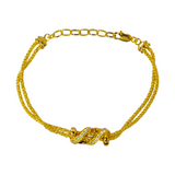 925 Italian Silver Bracelet Small circle embraces double-stranded S-wrapped drill bracelet 16+3CM