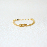925 Italian Silver Bracelet Small circle embraces double-stranded S-wrapped drill bracelet 16+3CM