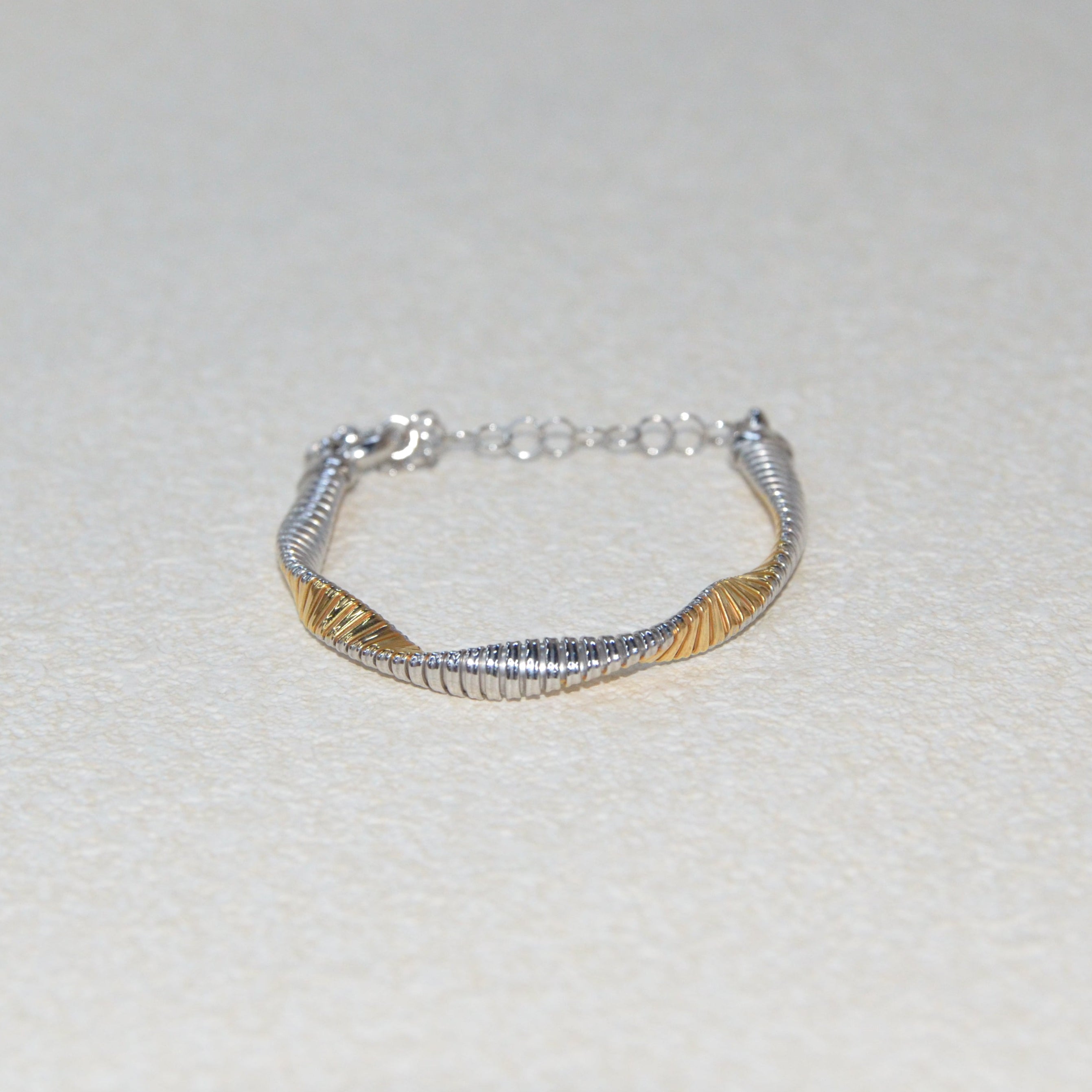 925 Italian Silver Bracelet Twisted wrapped wave treasure heart tube bracelet,15+5 cm