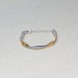 925 Italian Silver Bracelet Twisted wrapped wave treasure heart tube bracelet,15+5 cm