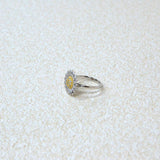 925 italian silver ring Inlaid Bellis perennis Chrysanthemum morifolium ring