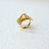 925 italian silver ring Hollow out three-leaf ring