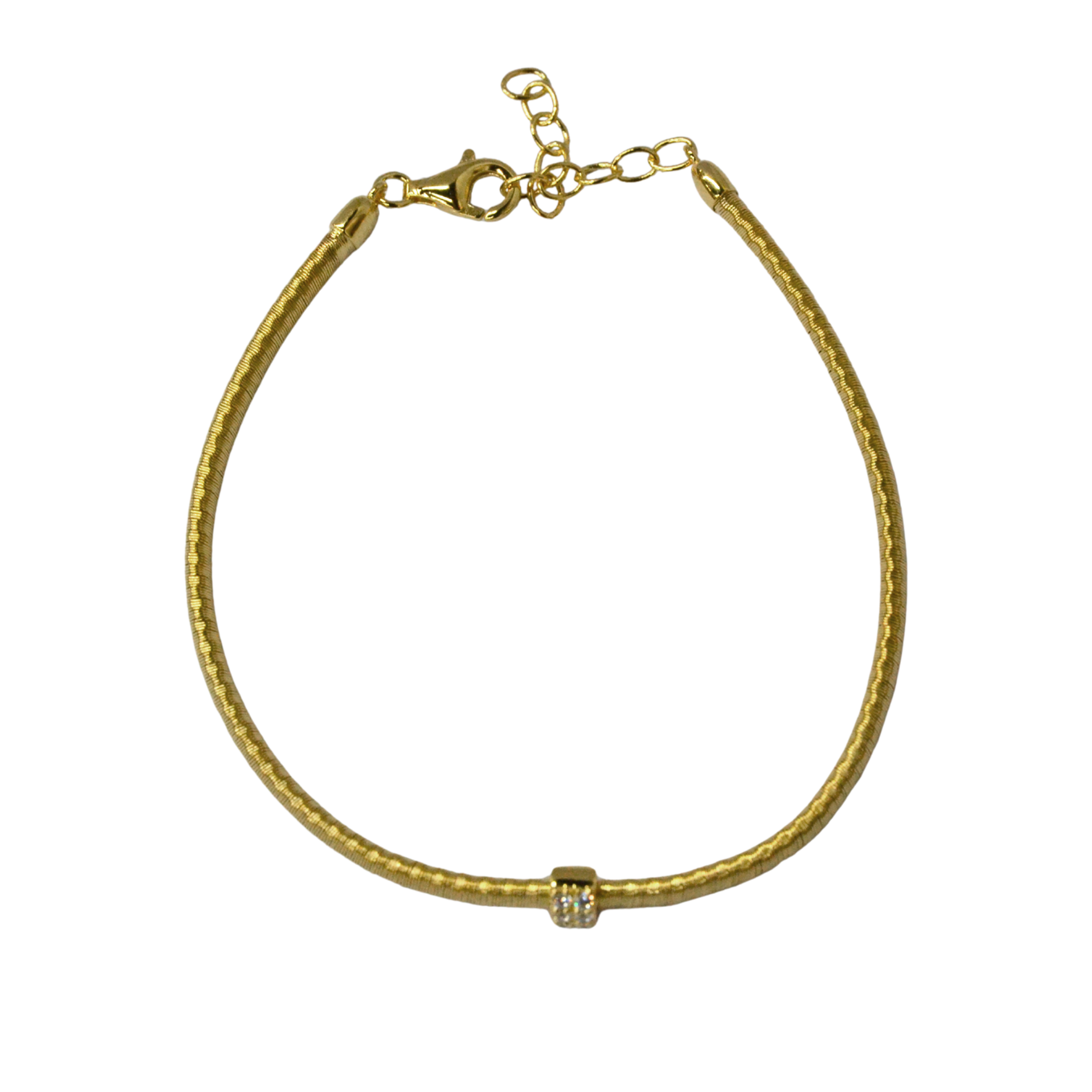 925 Italian Silver Bracelet 3m flat single-loop gold string wire bracelet, 16+3cm