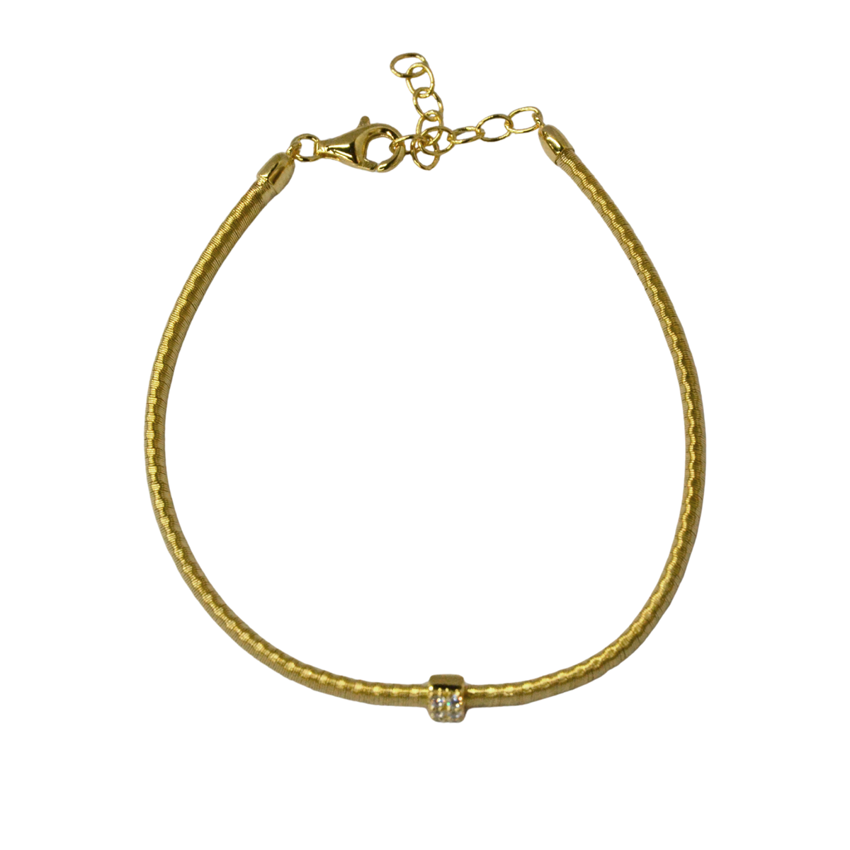 925 Italian Silver Bracelet 3m flat single-loop gold string wire bracelet, 16+3cm