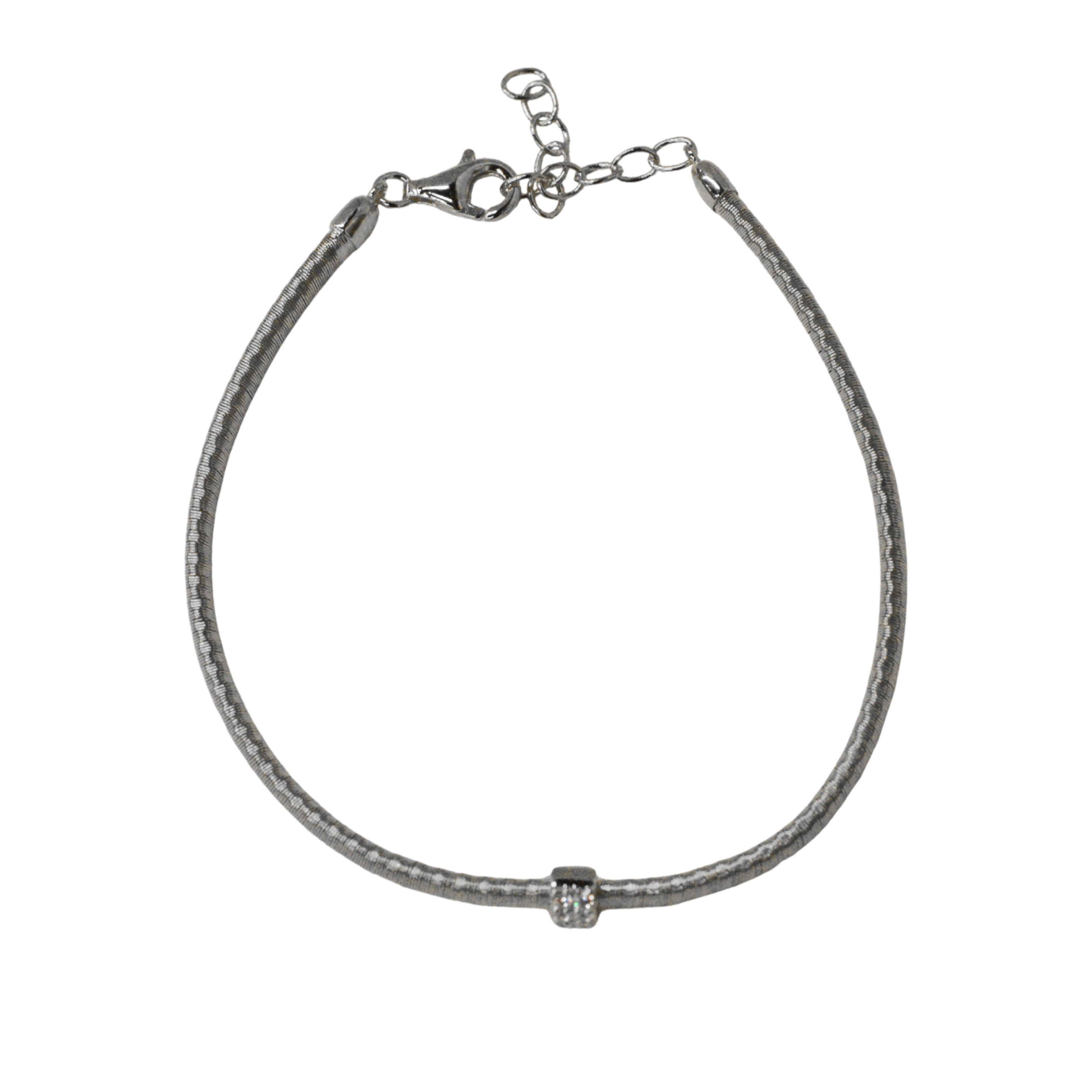 925 Italian Silver Bracelet 3m flat single-loop gold string wire bracelet, 16+3cm
