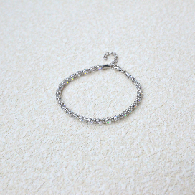 925 Italian Silver Bracelet 3MZircon lantern bracelet 16+3CM