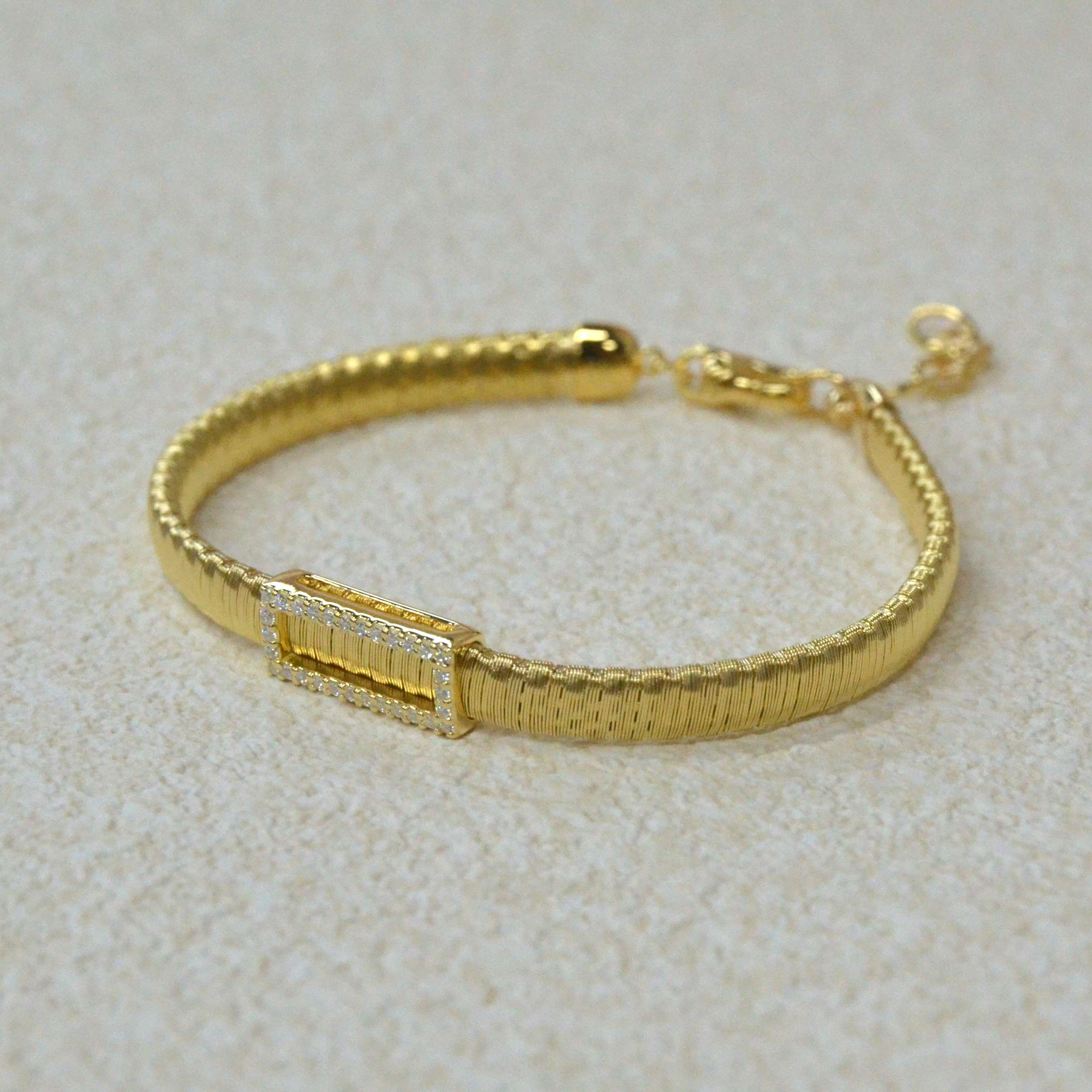 925 Italian Silver Bracelet 5M Flat-Wound Rectangular Zirconium Bracelet 16+3CM