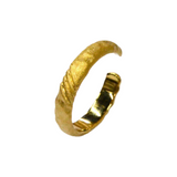 925 italian silver ring Openwork antique three-line brushed ring