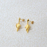 925 Italian Silver Earring Star Miscanthus sinensis universe wire-inlaid ear studs