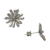 925 Italian Silver Earring Sunflower Filigree Inlaid Earrings