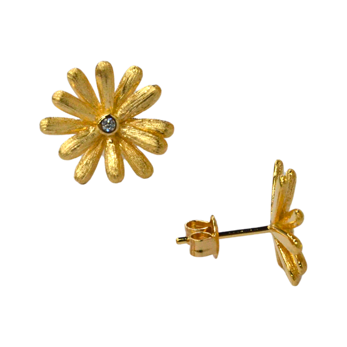 925 Italian Silver Earring Sunflower Filigree Inlaid Earrings
