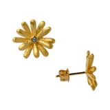 925 Italian Silver Earring Sunflower Filigree Inlaid Earrings