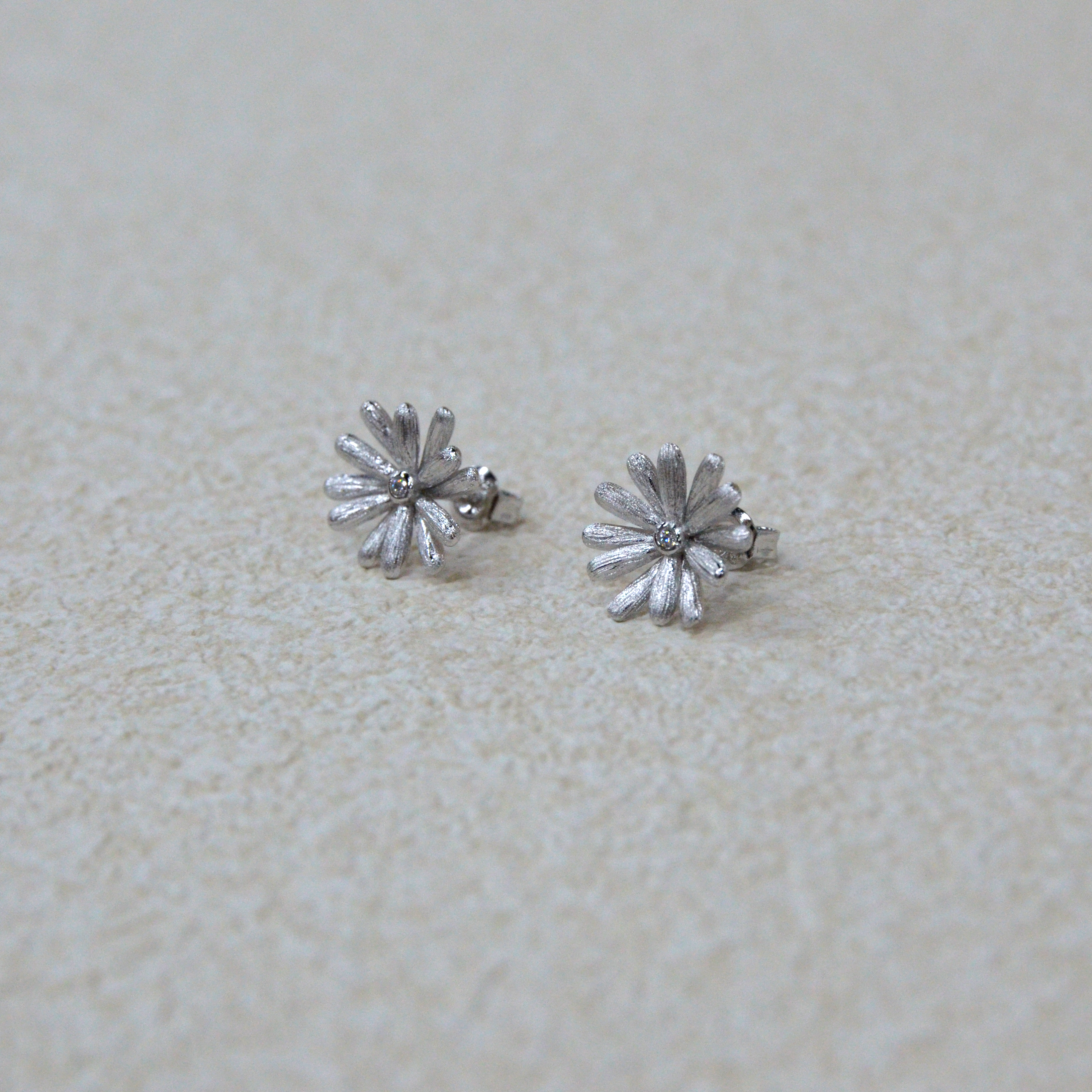 925 Italian Silver Earring Sunflower Filigree Inlaid Earrings