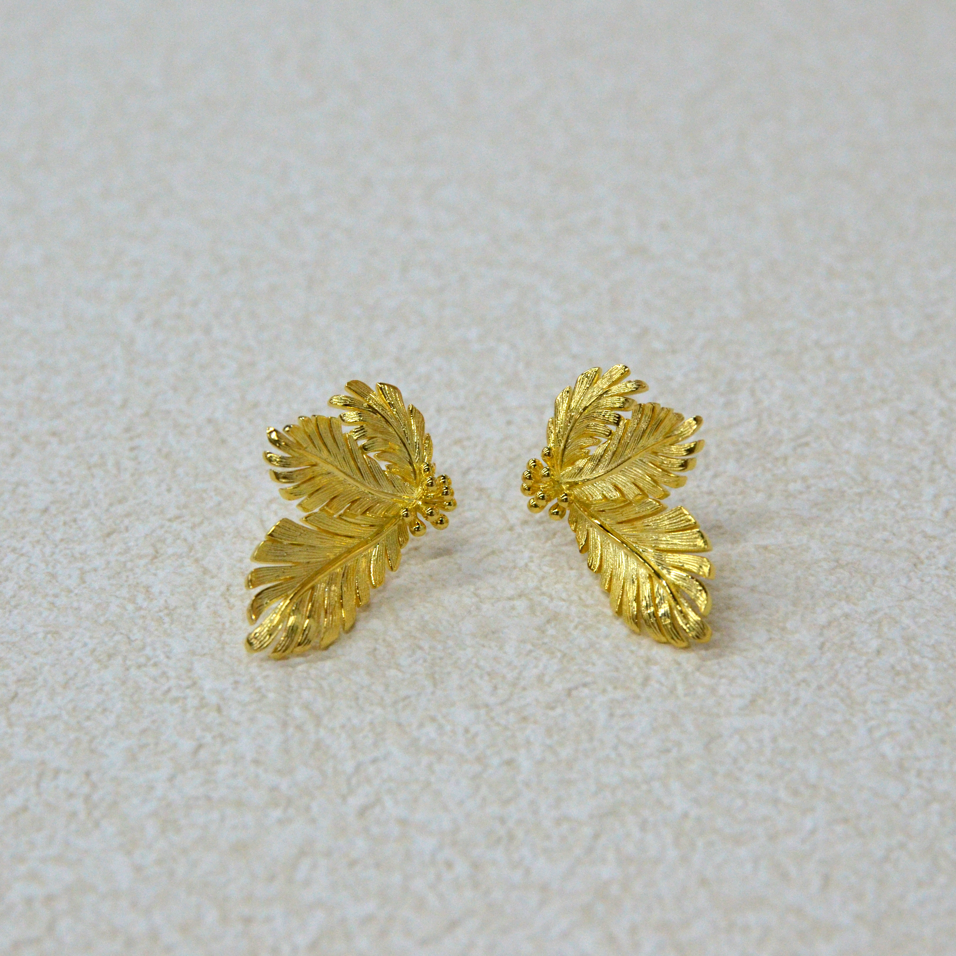 925 Italian Silver Earring Bud with three-petaled leaf earrings