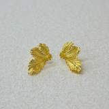 925 Italian Silver Earring Bud with three-petaled leaf earrings