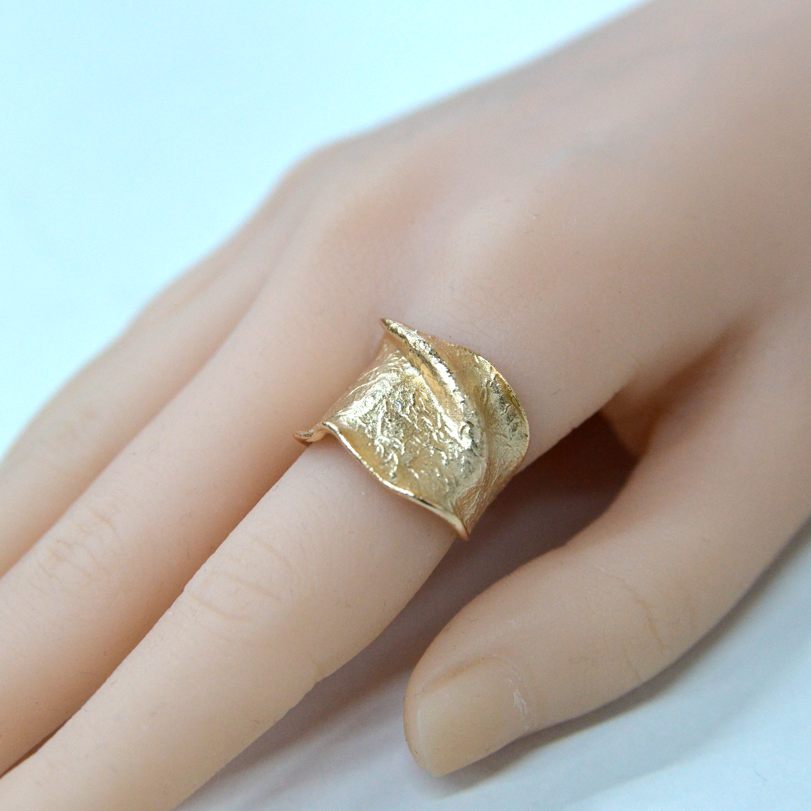 925 Italian Silver Wide Band Textured Ring