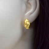 925 Italian Silver Earring Lace-Weave Patterned Ear Pads
