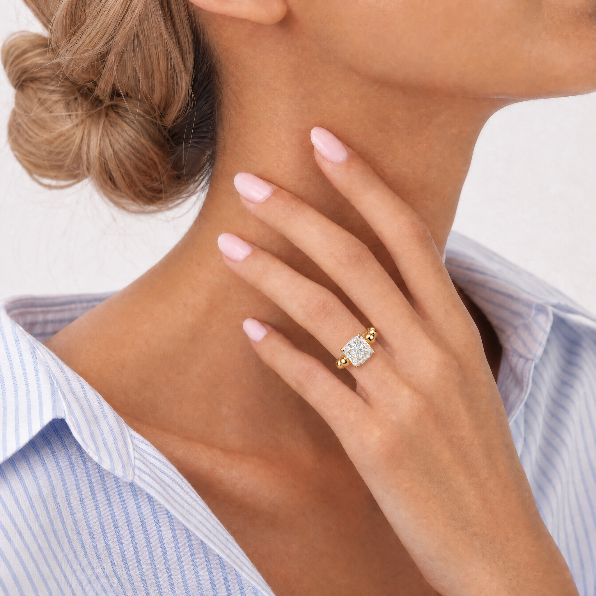 CZ Metallic Sphere Ring