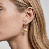 Two-Tone CZ Ball Drop Hoops