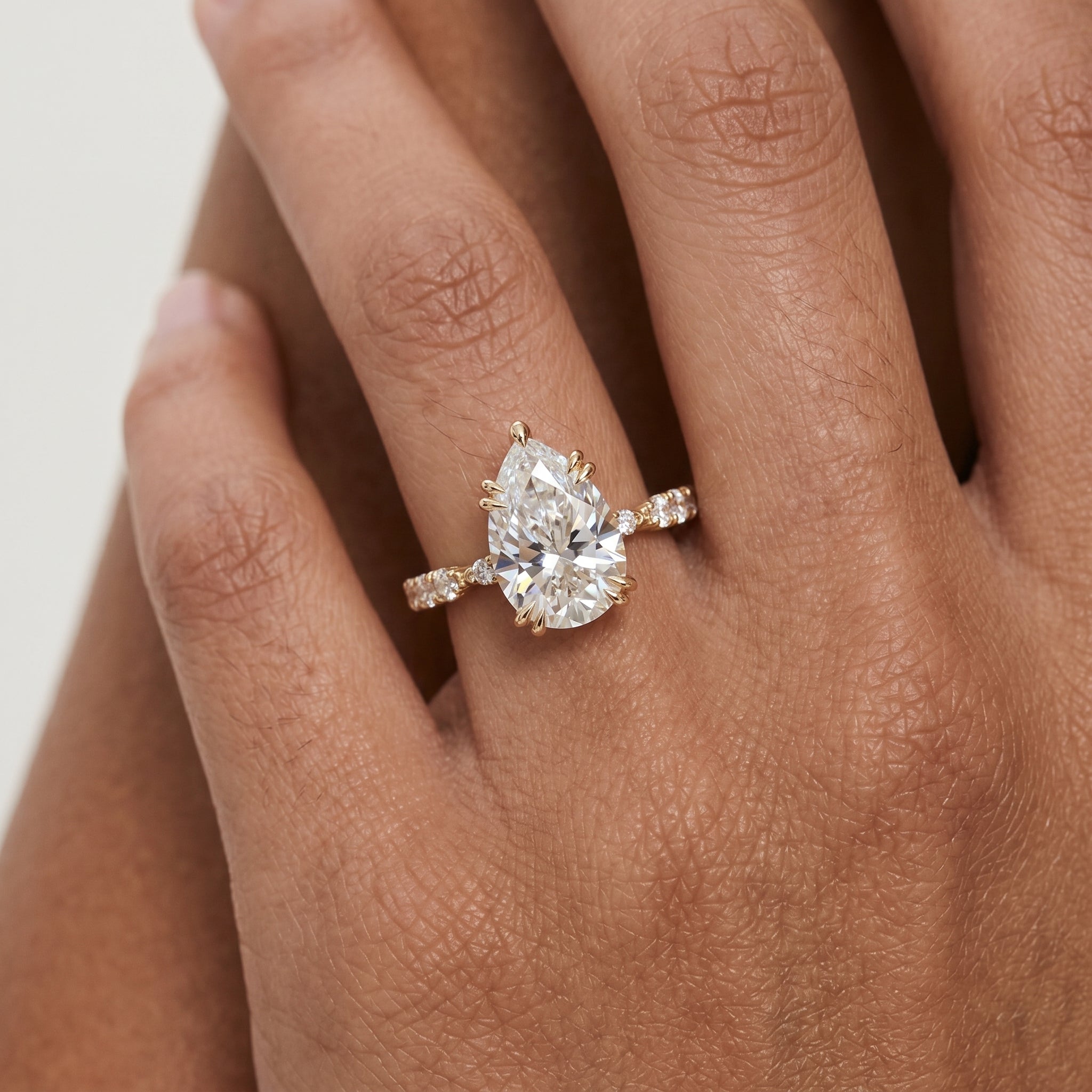 CZ Teardrop & Marquise Full-Pave Ring