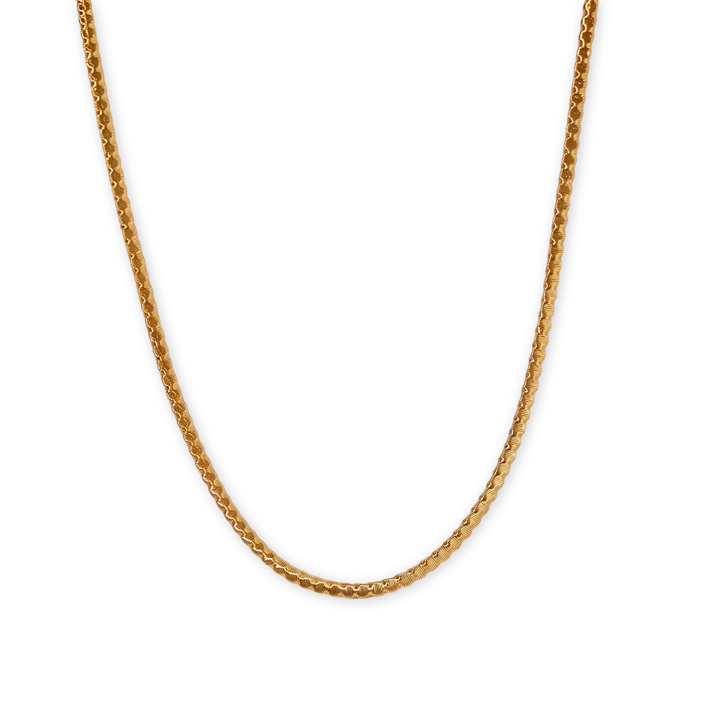 925 Silver-Plated 18K Gold Italian Ripple Collarbone Chain